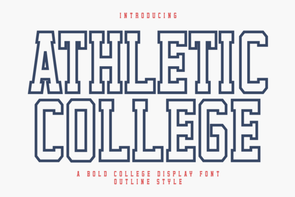 Athletic College Outline: Bold Varsity Style Font
