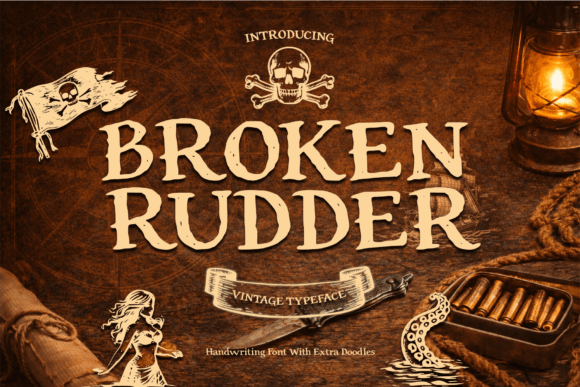 Broken Rudder: A Nautical Vintage Display Typeface