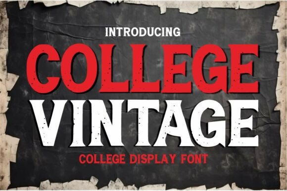 College Vintage: A Bold Grunge Typeface for Authentic Designs