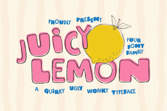 Juicy Lemon: The Bold, Playful Display Typeface